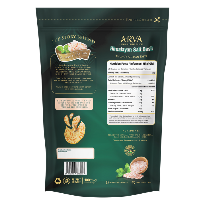 ARVA Himalayan Salt Basil Plant-based Gluten free 100g