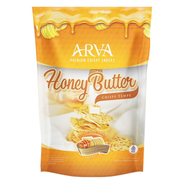 ARVA Honey Butter Crispy Tempe Plant-based Gluten free 100g