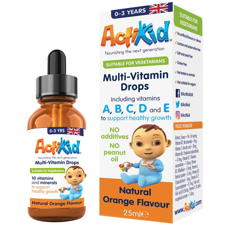ActiKid Multivitamin Drops for Babies, Infants and Children from 0-3 Years 25ml