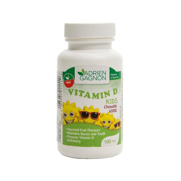 Adrien Gagnon Chewable Vitamin D For Kids Fruit Flavours - 100 Tablets