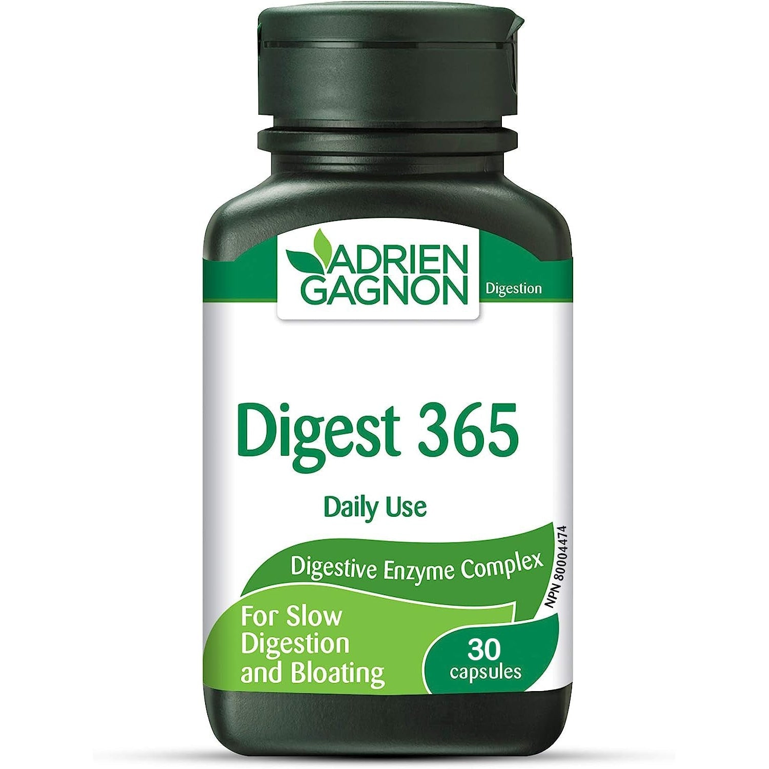 Adrien Gagnon Digest 365 Natural Digestive Enzymes Complex Vegan Gluten Free Dairy Free 30 capsules