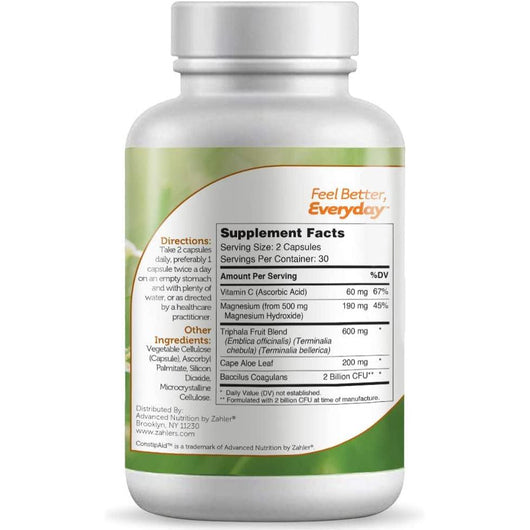 Advanced Nutrition by ZAHLER Constipaid Advanced Digestive Aid Formula 60 Capsules