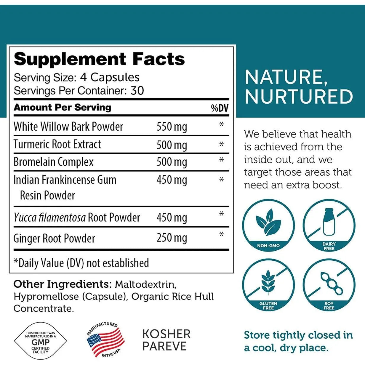 Advanced Nutrition by ZAHLER Inflame-X Advanced Inflammatory Response Support with Curcumin 120 vegan capsules