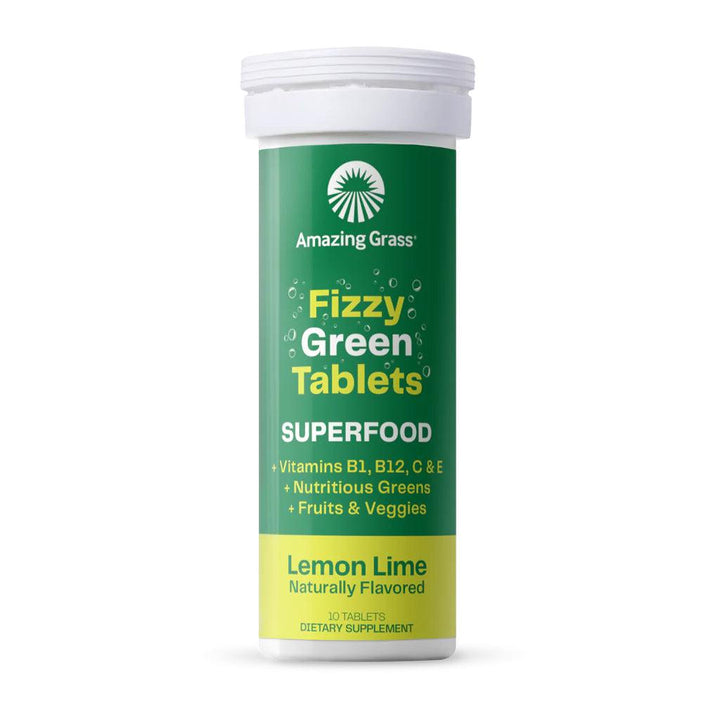 Amazing Grass Fizzy Green Superfood Tablets Lemon Lime 10 Tablets