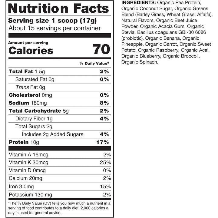 Amazing Grass Kidz Superfood Protein + Probiotics Strawberry Blast, Vegan Protein & Probiotics for Kids with Beet Root & Leafy Greens 255g