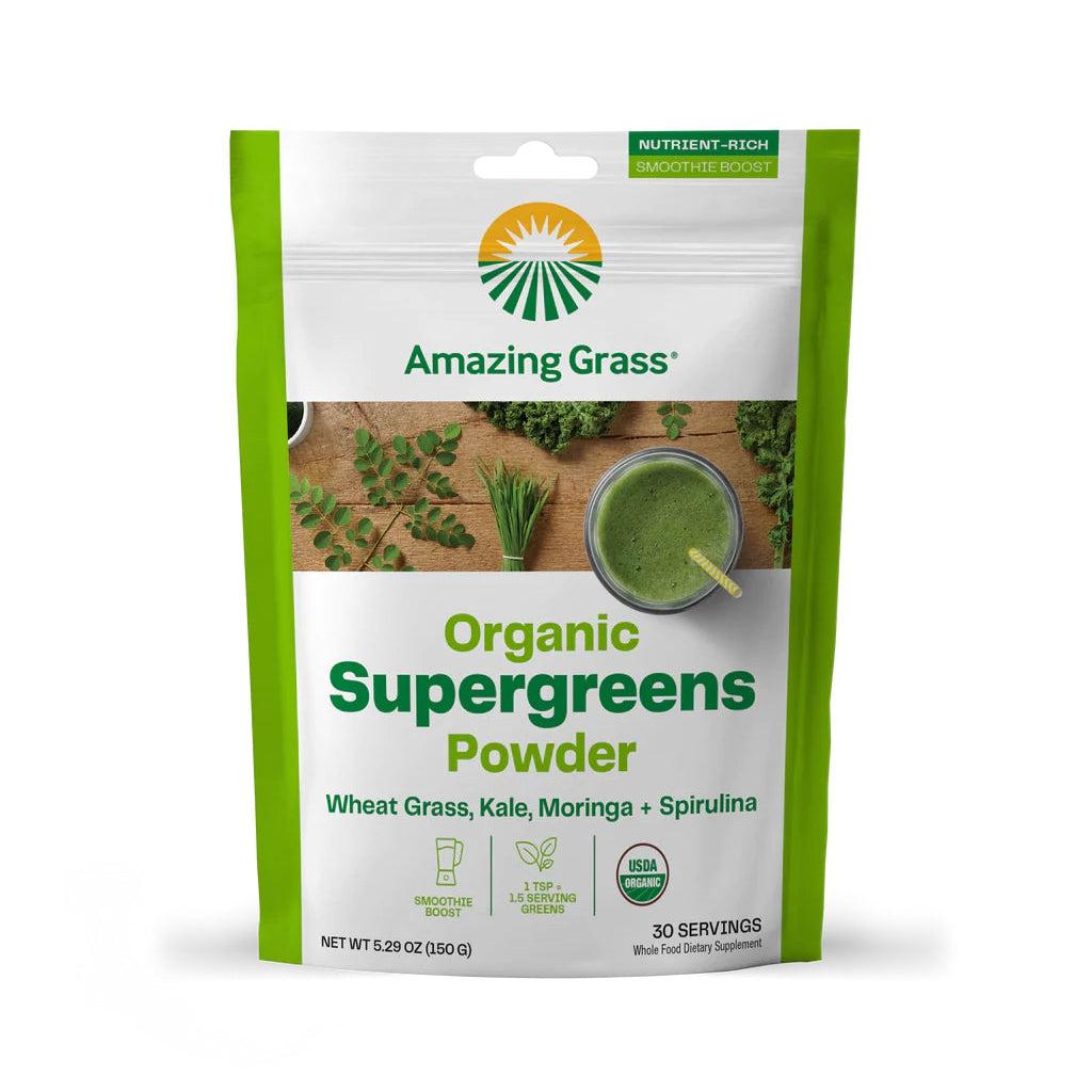 Amazing Grass Super Greens Booster with Organic Spirulina Moringa Wheat Grass & Kale and Chlorophyll 150g