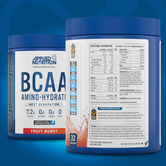 Applied Nutrition BCAA Amino Hydrate 0 Sugar 0 Carbs 0 Calories 450g Fruit Burst