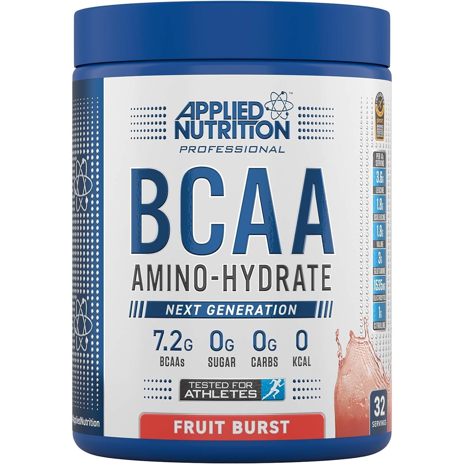 Applied Nutrition BCAA Amino Hydrate 0 Sugar 0 Carbs 0 Calories 450g Fruit Burst
