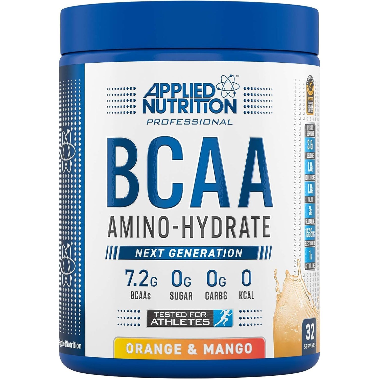 Applied Nutrition BCAA Amino Hydrate 0 Sugar 0 Carbs 0 Calories 450g Orange & Mango