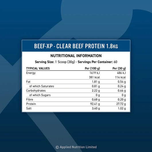 Applied Nutrition Beef-XP Clear Hydrolysed Protein Lactose Free Dairy Free Zero Sugar Blackcurrant Millions 1.8 KG