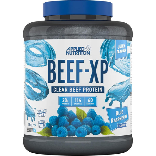 Applied Nutrition Beef-XP Clear Hydrolysed Protein Lactose Free Dairy Free Zero Sugar Blue Raspberry 1.8 KG