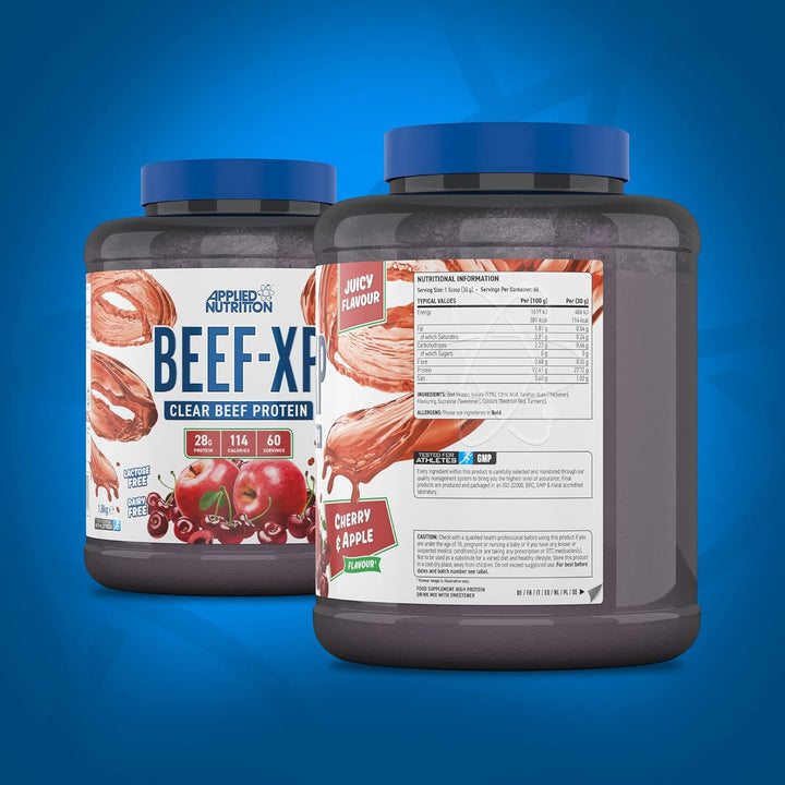 Applied Nutrition Beef-XP Clear Hydrolysed Protein Lactose Free Dairy Free Zero Sugar Cherry & Apple 1.8 KG