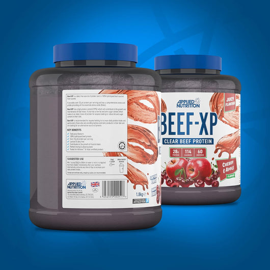 Applied Nutrition Beef-XP Clear Hydrolysed Protein Lactose Free Dairy Free Zero Sugar Cherry & Apple 1.8 KG