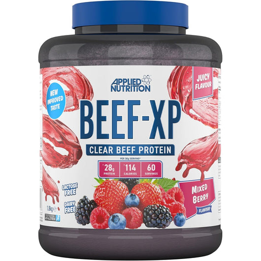 Applied Nutrition Beef-XP Clear Hydrolysed Protein Lactose Free Dairy Free Zero Sugar Mixed Berry 1.8 KG