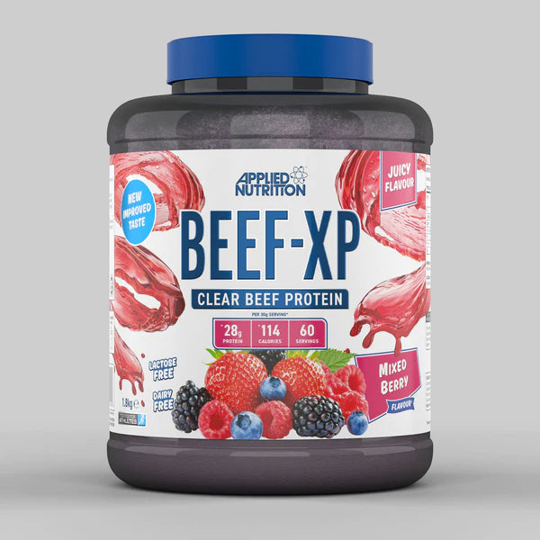 Applied Nutrition Beef-XP Clear Hydrolysed Protein Lactose Free Dairy Free Zero Sugar Mixed Berry 1.8 KG