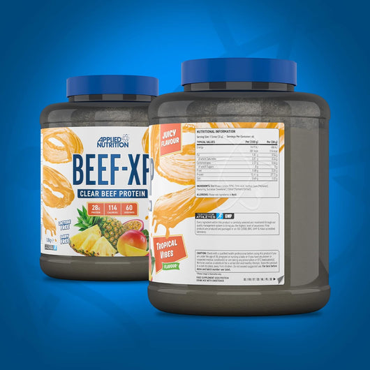 Applied Nutrition Beef-XP Clear Hydrolysed Protein Lactose Free Dairy Free Zero Sugar Tropical Vibes 1.8 KG