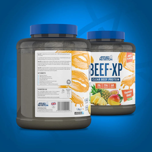 Applied Nutrition Beef-XP Clear Hydrolysed Protein Lactose Free Dairy Free Zero Sugar Tropical Vibes 1.8 KG