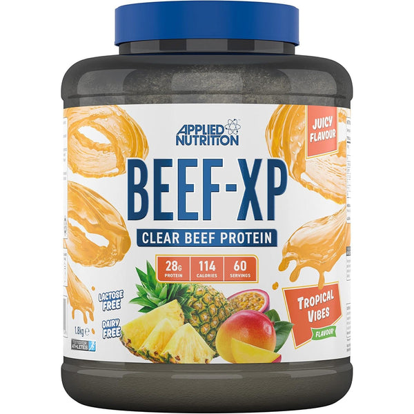 Applied Nutrition Beef-XP Clear Hydrolysed Protein Lactose Free Dairy Free Zero Sugar Tropical Vibes 1.8 KG