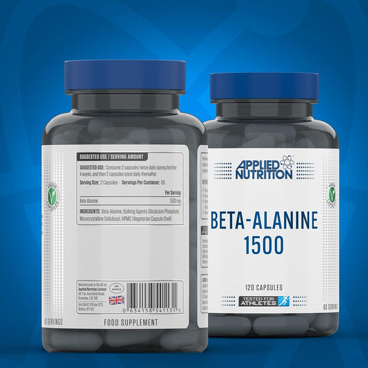 Applied Nutrition Beta Alanine 1500, Amino Acid Supplement, Strength & Performance, 750mg 120 Veggie Capsules