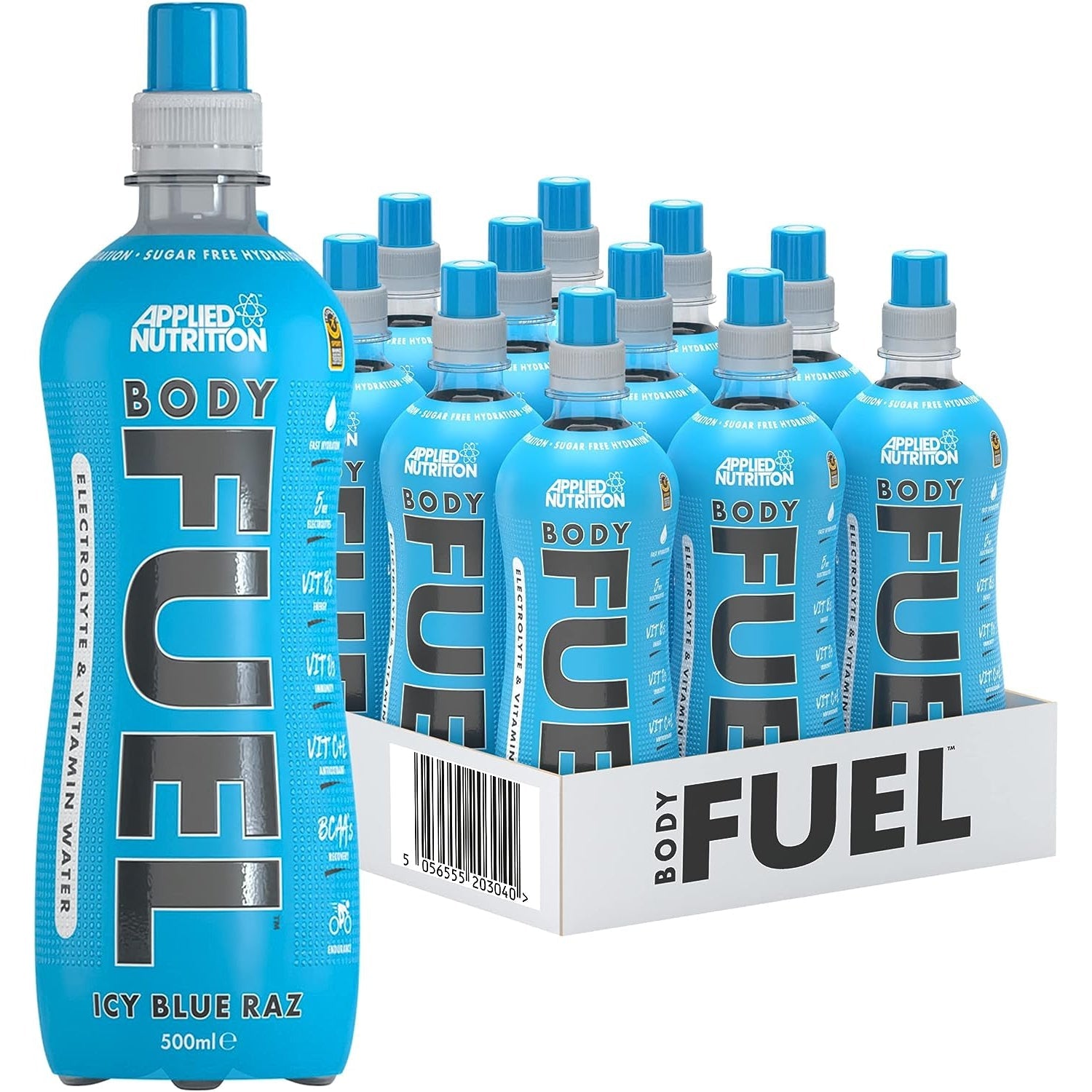 Applied Nutrition Body Fuel Electrolyte & Vitamin Water with BCAA 500ml Icy Blue Raz