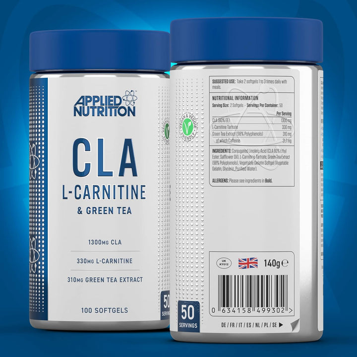 Applied Nutrition CLA L-Carnitine & Green Tea 100 Veggie Softgels