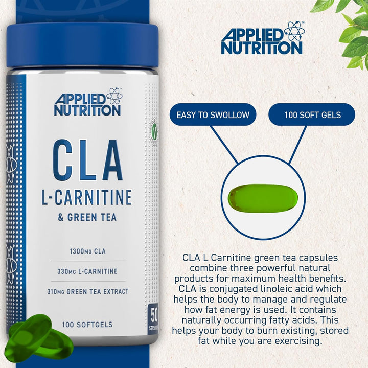 Applied Nutrition CLA L-Carnitine & Green Tea 100 Veggie Softgels