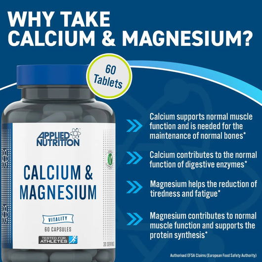 Applied Nutrition Calcium & Magnesium 60 Vegetable Capsules