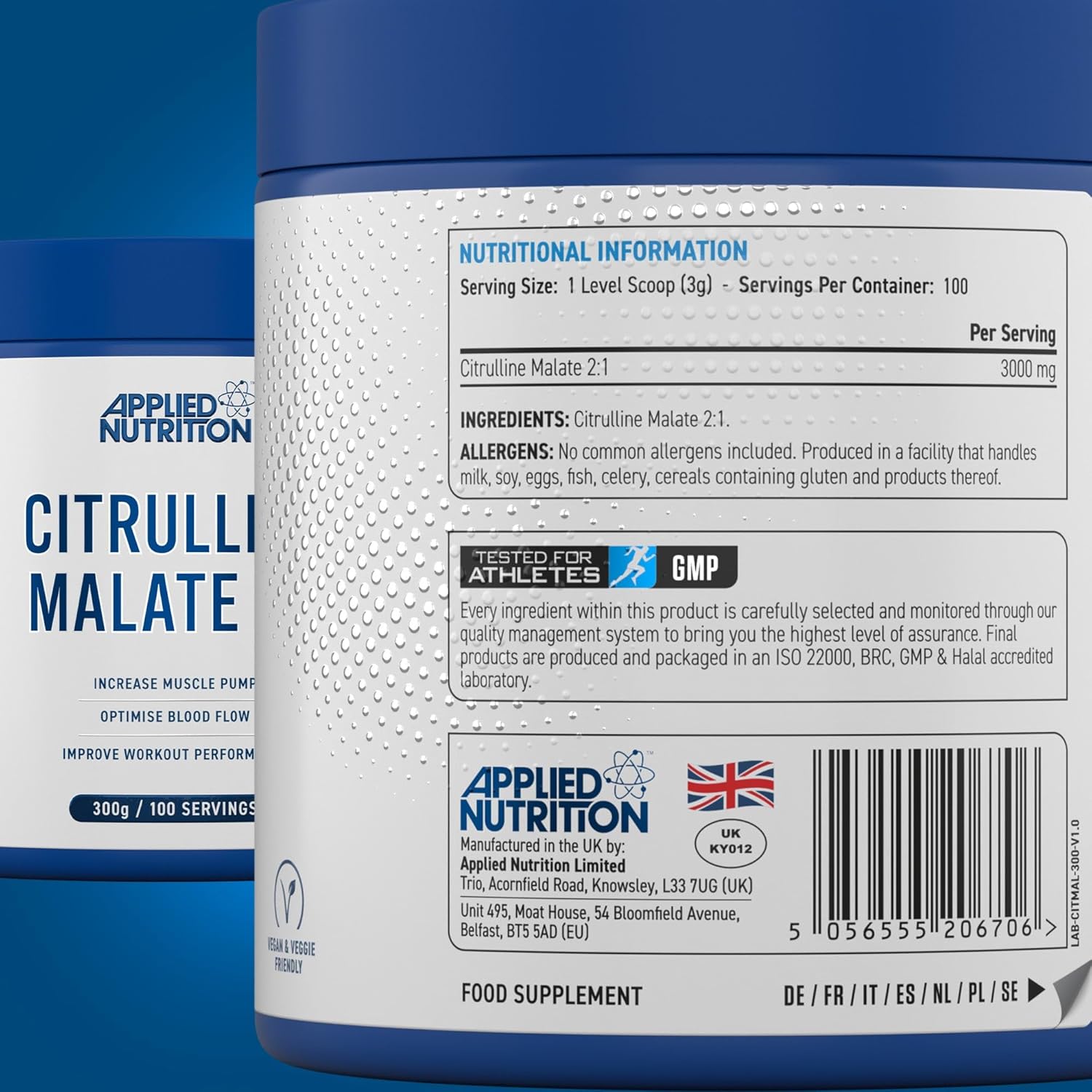 Applied Nutrition Citrulline Malate 2:1, Increase Muscle Pump 300g