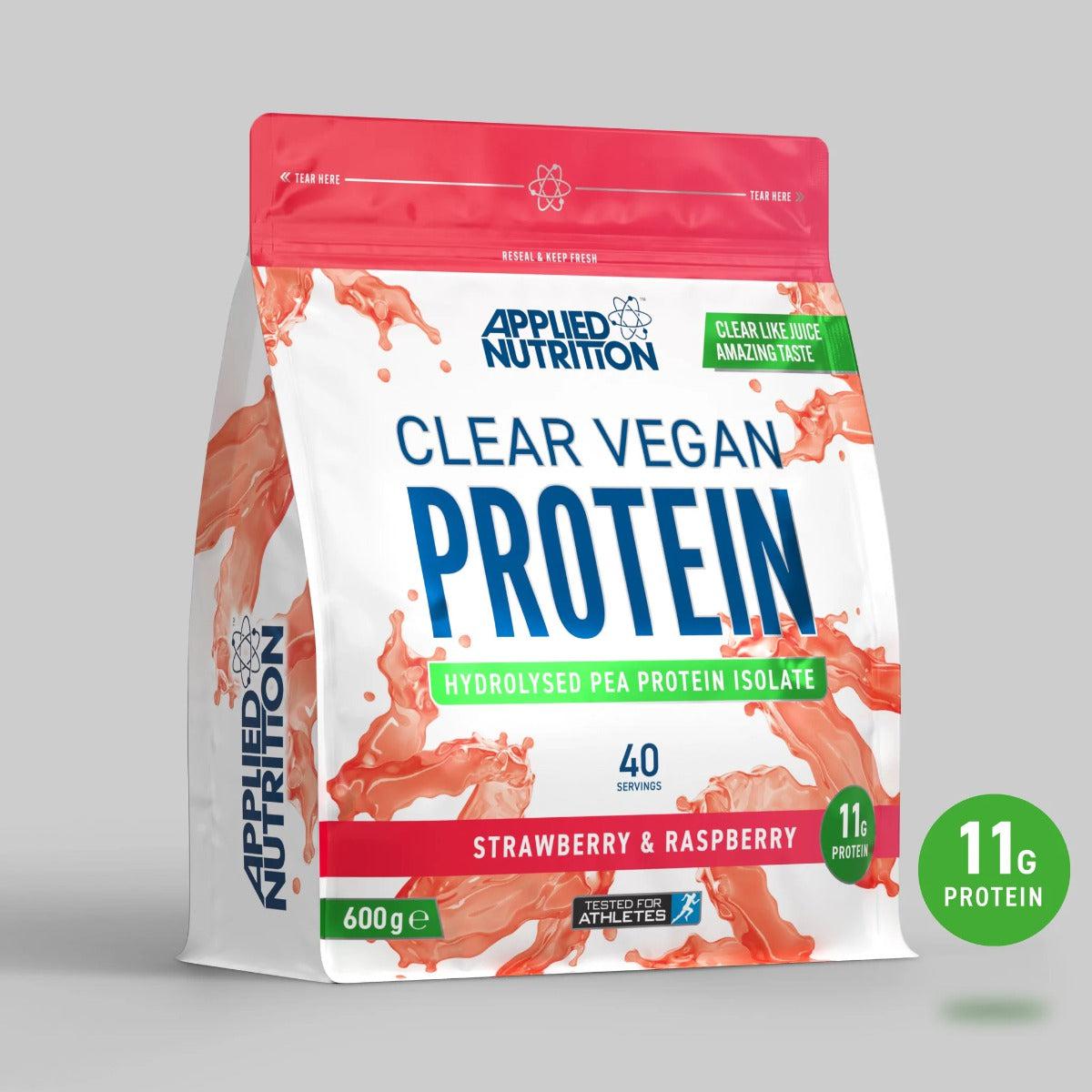 Applied Nutrition Clear Vegan Protein Hydrolised Pea Protein Isolate Strawberry & Raspberry 600g