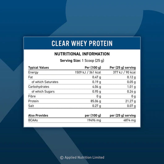 Applied Nutrition Clear Whey Protein Hydrolysed Whey Protein Isolate 875g 35 Servings Cranberry & Pomegranate