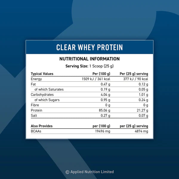 Applied Nutrition Clear Whey Protein Hydrolysed Whey Protein Isolate 875g 35 Servings Strawberry & Lime