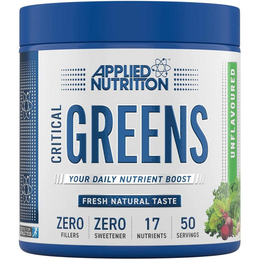 Applied Nutrition Critical Greens Powder with 17 Vital Superfood Nutrients Natural Super Greens Vegan 250g 50 Servings