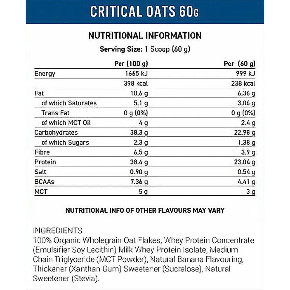Applied Nutrition Critical Oats Advanced Protein Porridge Cup Chocolate High Protein Low Sugar with