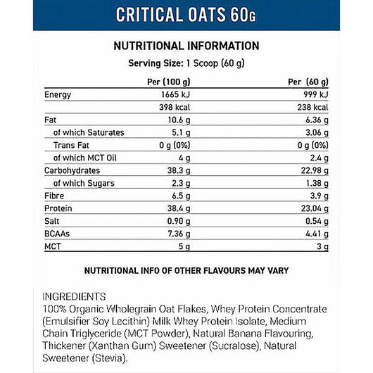 Applied Nutrition Critical Oats Advanced Protein Porridge Cup Chocolate High Protein Low Sugar with