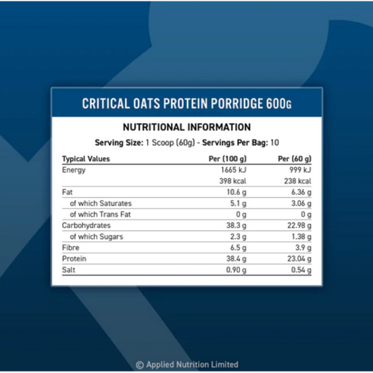 Applied Nutrition Critical Oats Advanced Protein Porridge Cup Golden Syrup 60g