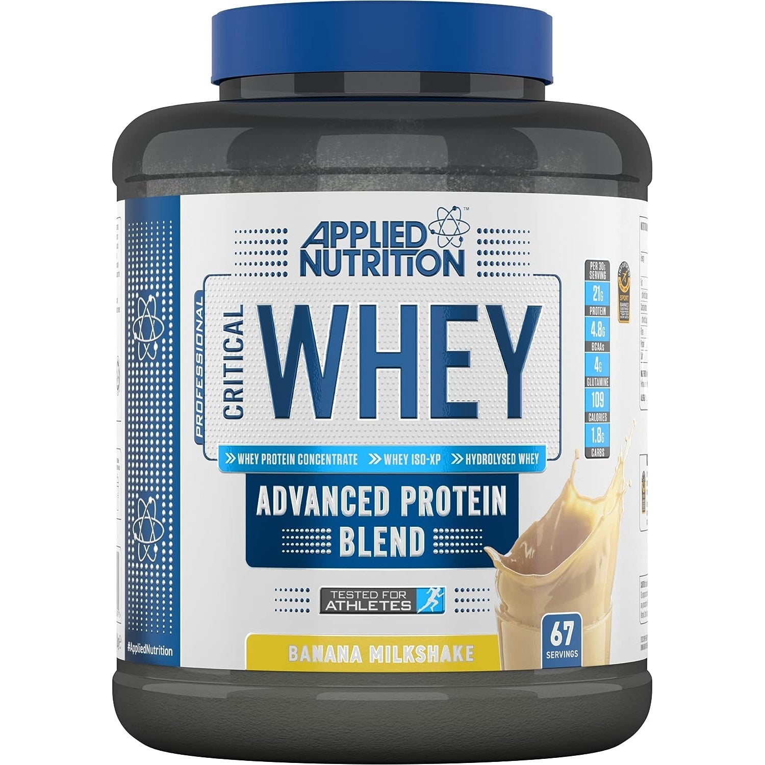 Applied Nutrition Critical Whey Advanced Protein Blend Banana Milkshake 21g Protein 2g Carbs 2.27 Kg