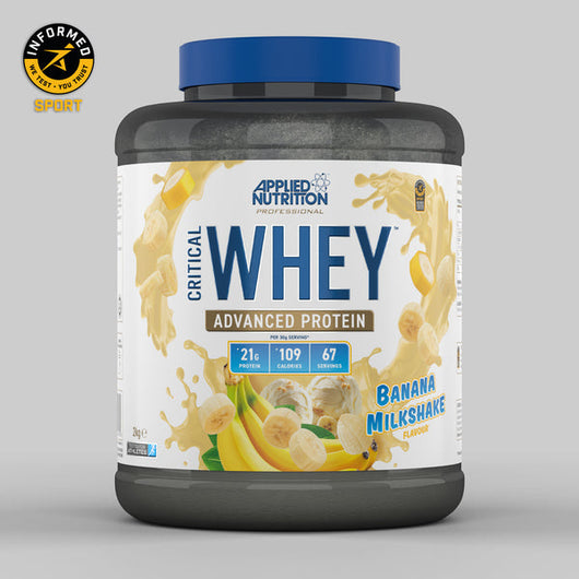 Applied Nutrition Critical Whey Advanced Protein High Protein Powder, Protein Milkshake, Muscle Building Supplement with BCAAs & Glutamine Banana Milkshake Flavour 2 KG