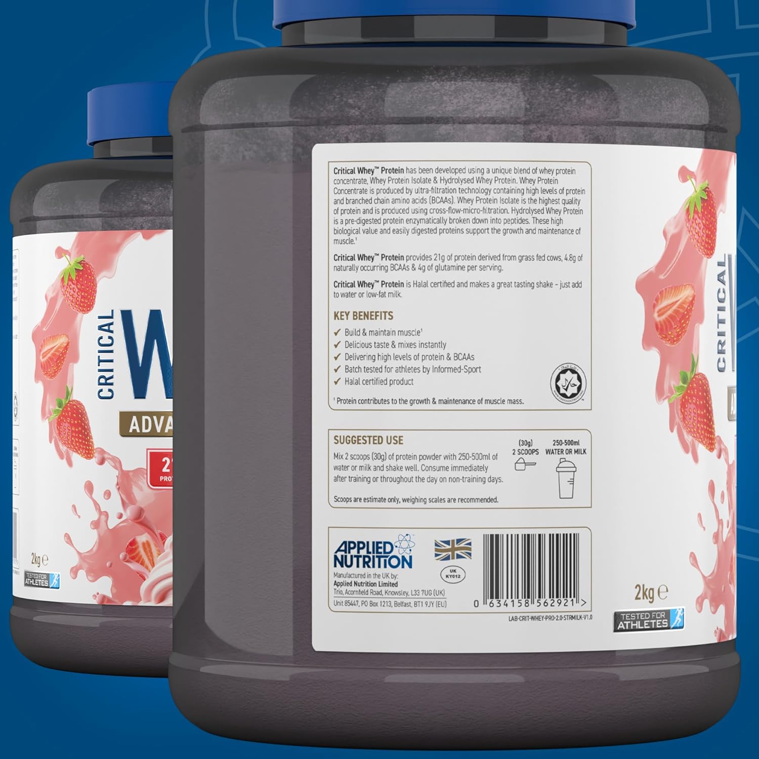 Advanced Protein Powder Applied Nutrition Critical Whey Advanced Protein High Protein Powder w ...