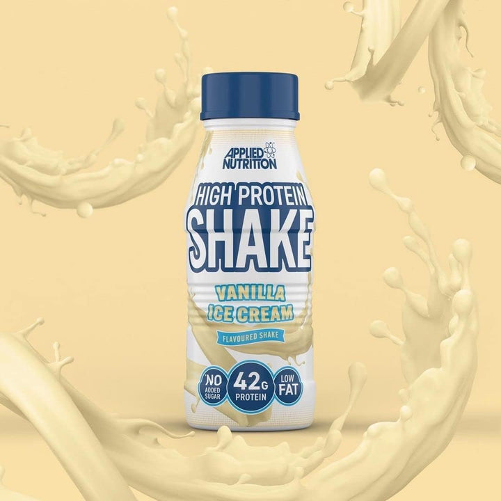 Applied Nutrition High Protein Shake Vanilla Ice Cream Low Fat No Added Sugar 500ml