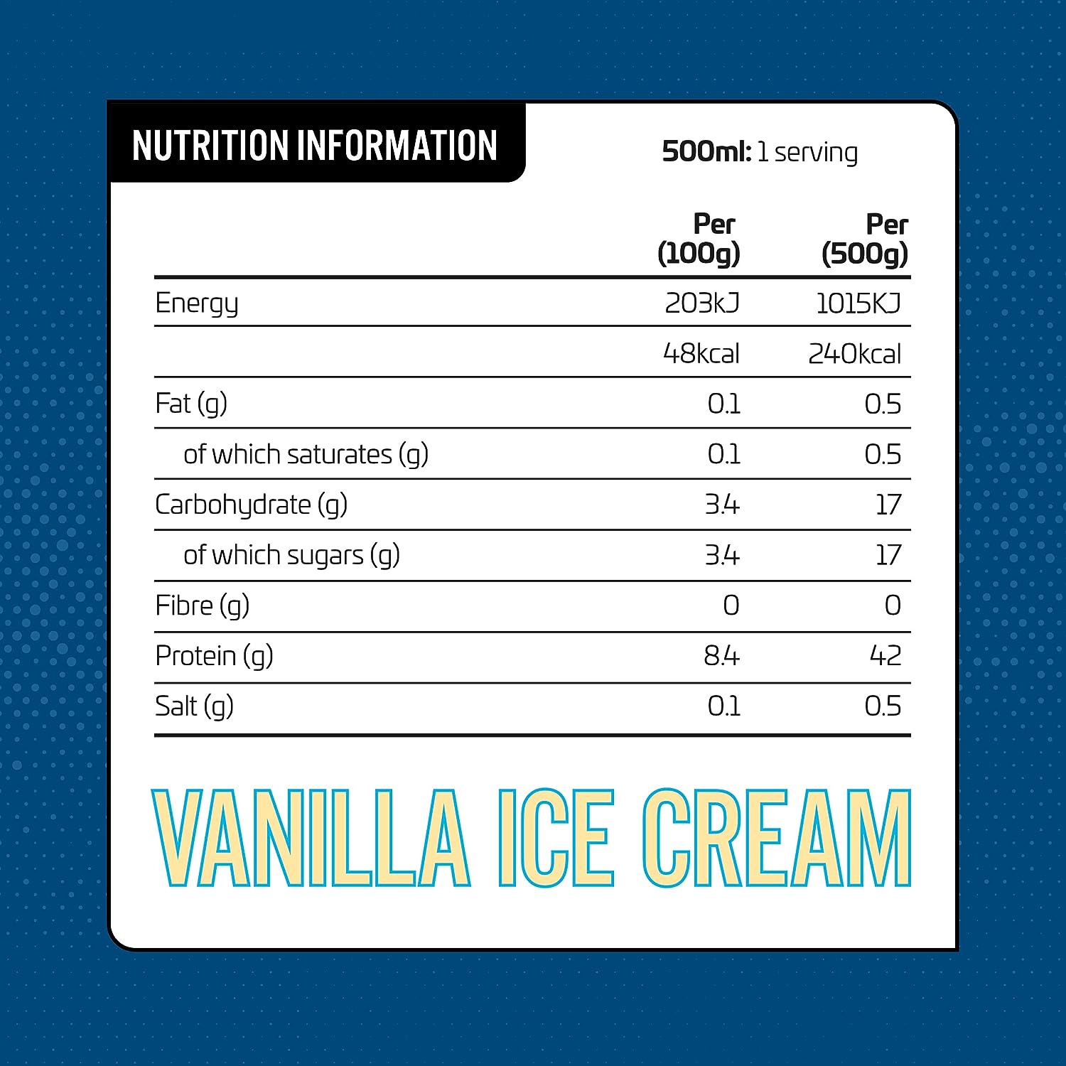 Applied Nutrition High Protein Shake Vanilla Ice Cream Low Fat No Added