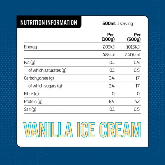 Applied Nutrition High Protein Shake Vanilla Ice Cream Low Fat No Added Sugar 500ml