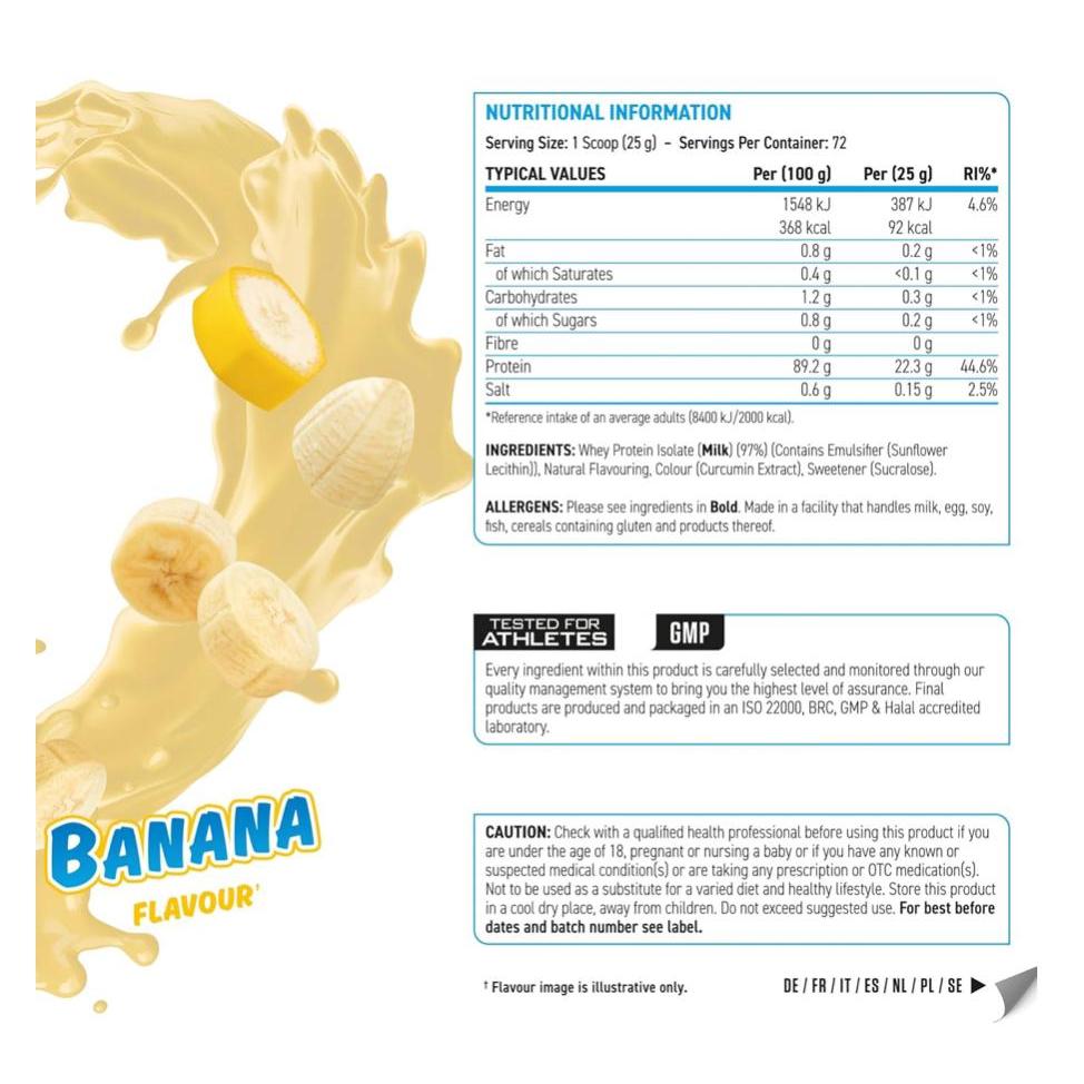 Applied Nutrition ISO-XP Whey Protein Isolate Zero Sugar 0 Carbs 0 Fats Banana 1.8 KG