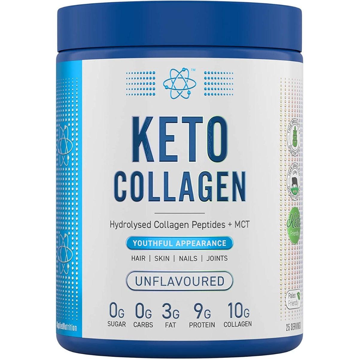 Applied Nutrition Keto Collagen Hydrolysed Collagen Peptides Plus MCT Unflavoured Zero Sugar & Carbs 325g