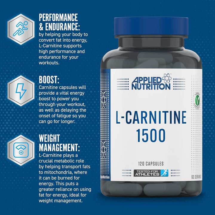 Applied Nutrition L-Carnitine 1500 120 Veggie Capsules