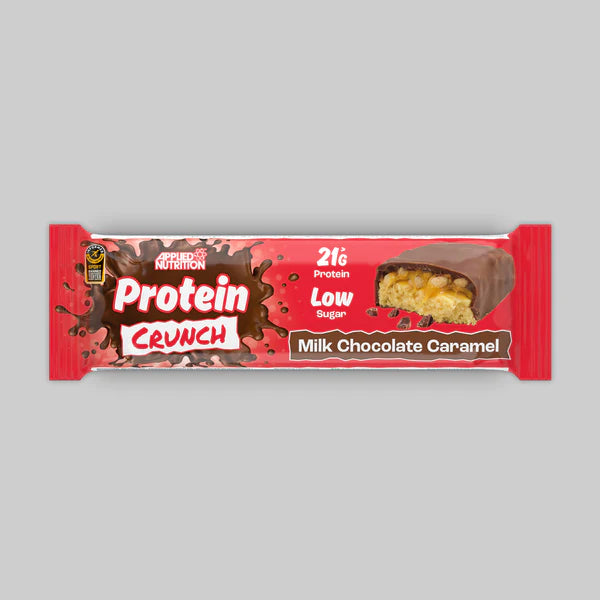 Applied Nutrition Protein Bar Crunch 21g Protein Low Sugar Milk Chocolate Caramel 62g