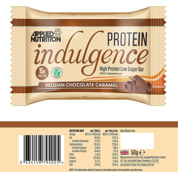 Applied Nutrition Protein Indulgence - High Protein Bar Low Sugar 50g Belgian Chocolate Caramel