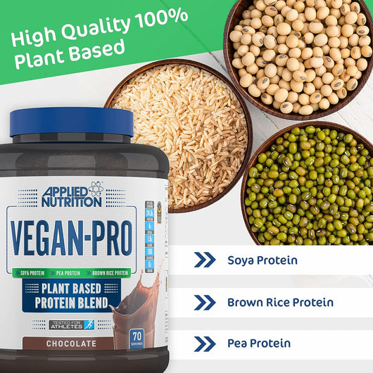 Applied Nutrition Vegan Pro Plant Based Protein Blend Vegan Chocolate 2.1kg - 70 Servings