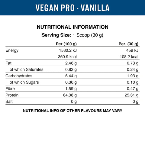 Applied Nutrition Vegan Pro Plant Based Protein Blend Vegan Vanilla 2.1kg - 70 Servings