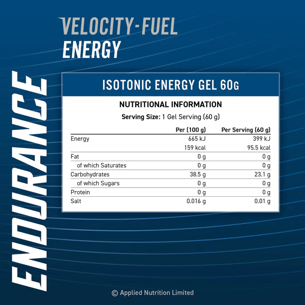 Applied Nutrition Velocity Fuel Energy Isotonic Energy Gel Zero Sugar - Blackcurrant