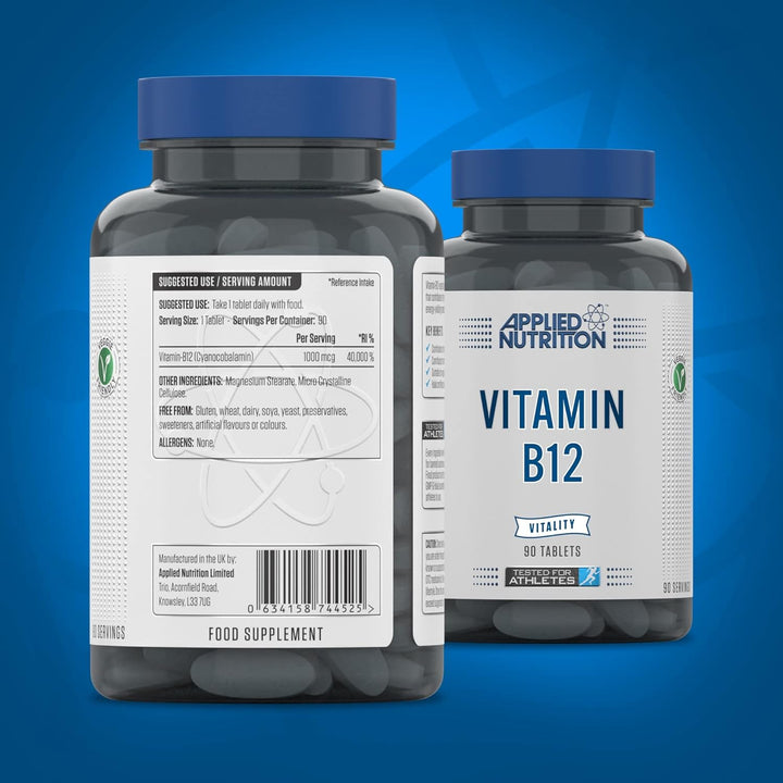 Applied Nutrition Vitamin B12 90 Tablets Gluten Free Dairy Free Vegan